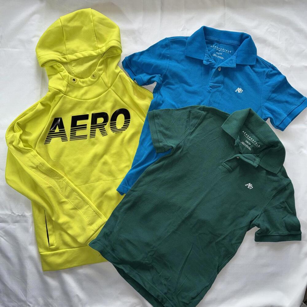 Mens‎ Teens Aeropostale XS Clothes Bundle Sweatshirt Polo Bright Preppy Yellow